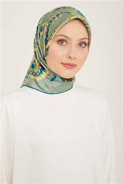 Armine Etnik Desenli Twill İpek Eşarp 24Ya9130 34 61