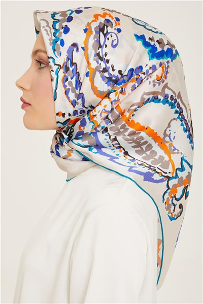 Armine Etnik Desenli Twill İpek Eşarp 24Ya9130 34 60