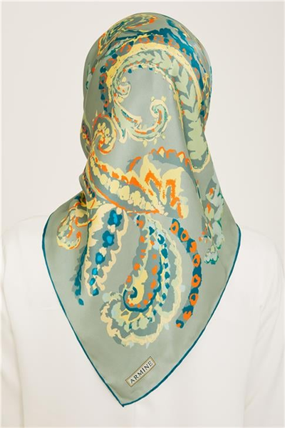 Armine Etnik Desenli Twill İpek Eşarp 24Ya9130 34 61