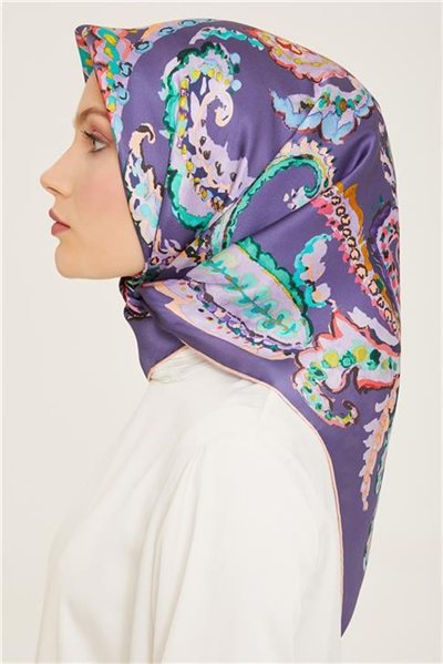 Armine Etnik Desenli Twill İpek Eşarp 24Ya9130 34 84