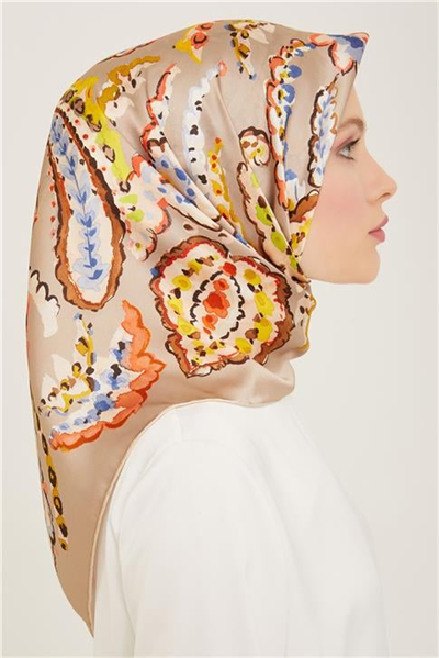 Armine Etnik Desenli Twill İpek Eşarp 24Ya9130 34 32
