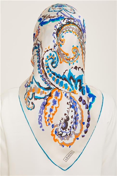 Armine Etnik Desenli Twill İpek Eşarp 24Ya9130 34 60