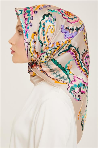 Armine Etnik Desenli Twill İpek Eşarp 24Ya9130 34 33