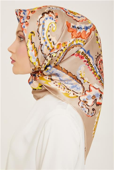Armine Etnik Desenli Twill İpek Eşarp 24Ya9130 34 32