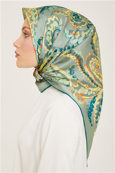 Armine Etnik Desenli Twill İpek Eşarp 24Ya9130 34 61