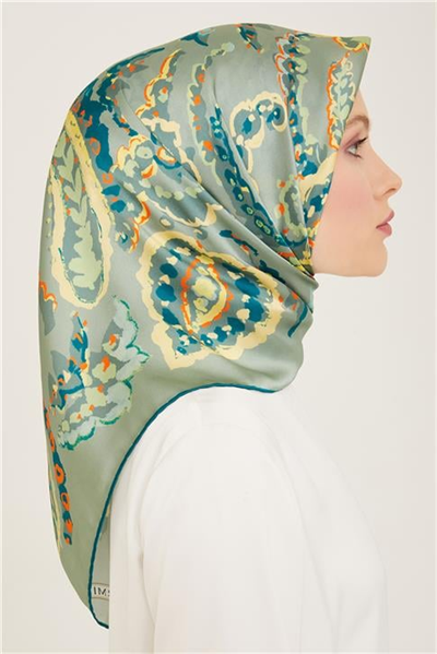 Armine Etnik Desenli Twill İpek Eşarp 24Ya9130 34 61