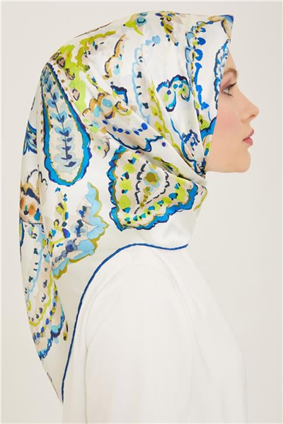 Armine Etnik Desenli Twill İpek Eşarp 24Ya9130 34 80