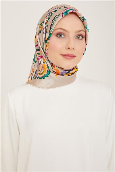 Armine Etnik Desenli Twill İpek Eşarp 24Ya9130 34 33