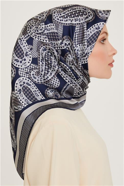 Armine Etnik Desenli Twill Saf İpek Eşarp 9208D 83