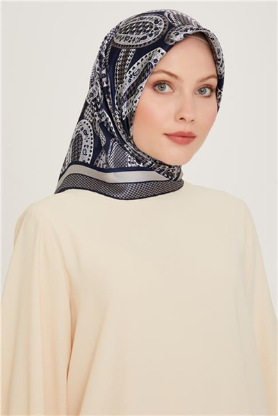 Armine Etnik Desenli Twill Saf İpek Eşarp 9208D 83