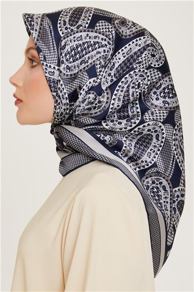Armine Etnik Desenli Twill Saf İpek Eşarp 9208D 83