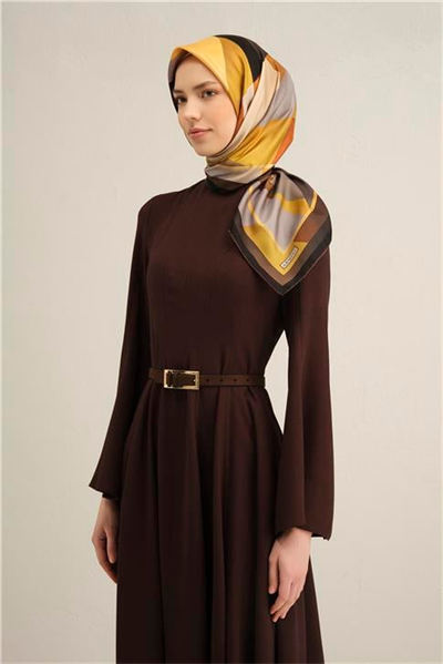 Armine Geometrik Desenli Saf İpek Sura Eşarp 9331D 57