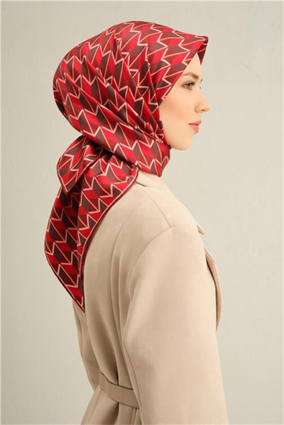 Armine Geometrik Desenli Saf İpek Sura Eşarp 9309D 85