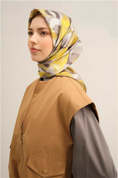 Armine Geometrik Desenli Saf İpek Sura Eşarp 9329D 58