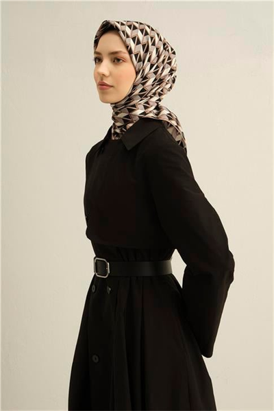 Armine Geometrik Desenli Saf İpek Sura Eşarp 9309D 04