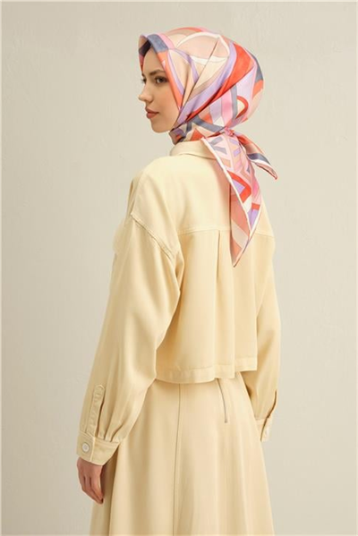 Armine Geometrik Desenli Saf İpek Sura Eşarp 9336D 35