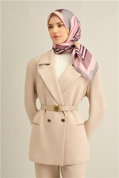 Armine Geometrik Desenli Saf İpek Sura Eşarp 9313D 83