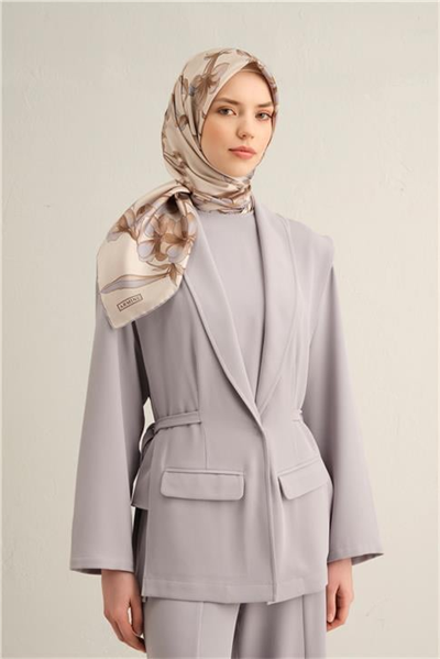 Armine Çiçek Desenli Saf İpek Sura Eşarp 9324D 82