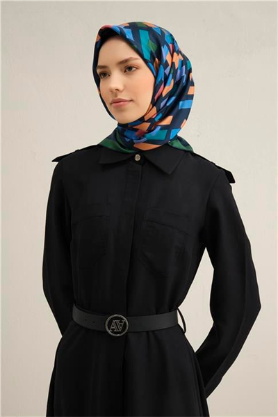 Armine Geometrik Desenli Saf İpek Sura Eşarp 9341D 58