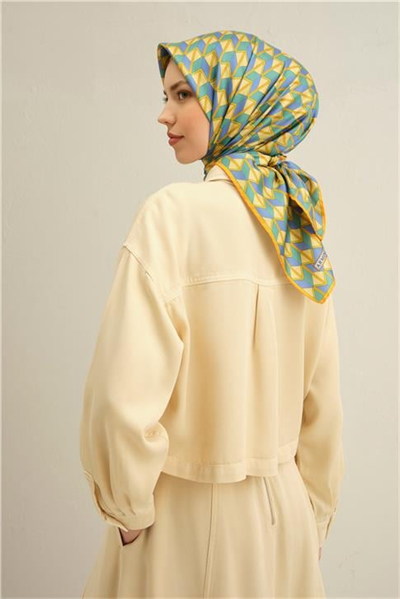 Armine Geometrik Desenli Saf İpek Sura Eşarp 9309D 05