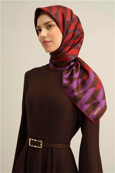 Armine Geometrik Desenli Saf İpek Sura Eşarp 9325D 83