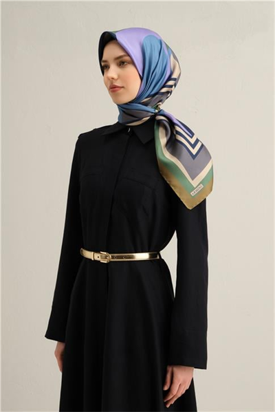 Armine Geometrik Desenli Saf İpek Sura Eşarp 9313D 82