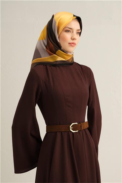 Armine Geometrik Desenli Saf İpek Sura Eşarp 9331D 57