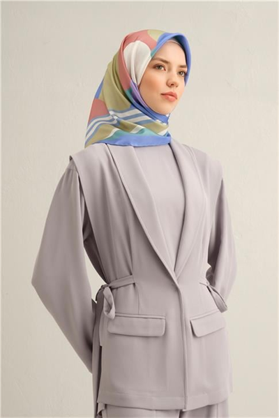 Armine Geometrik Desenli Saf İpek Sura Eşarp 9313D 56