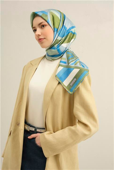 Armine Geometrik Desenli Saf İpek Sura Eşarp 9336D 51