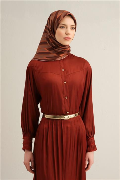 Armine Geometrik Desenli Saf İpek Sura Eşarp 9325 24