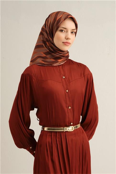 Armine Geometrik Desenli Saf İpek Sura Eşarp 9325 24