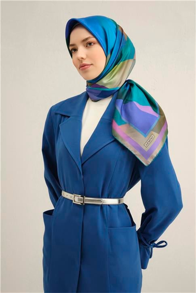 Armine Geometrik Desenli Saf İpek Sura Eşarp 9331D 81