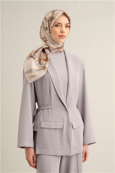 Armine Çiçek Desenli Saf İpek Sura Eşarp 9324D 82