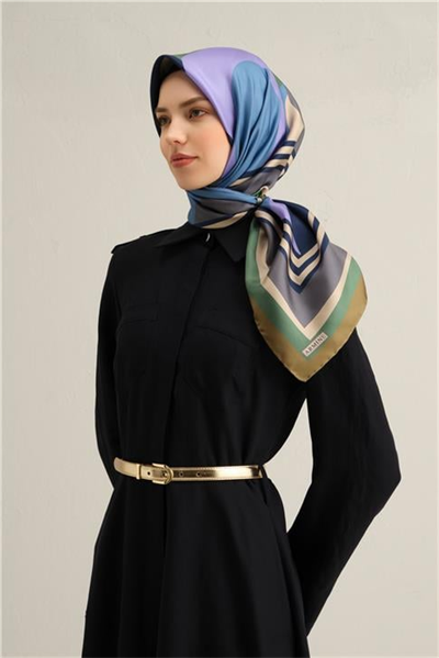 Armine Geometrik Desenli Saf İpek Sura Eşarp 9313D 82