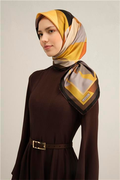 Armine Geometrik Desenli Saf İpek Sura Eşarp 9331D 57