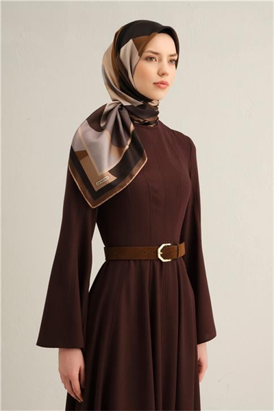 Armine Geometrik Desenli Saf İpek Sura Eşarp 9331D 59