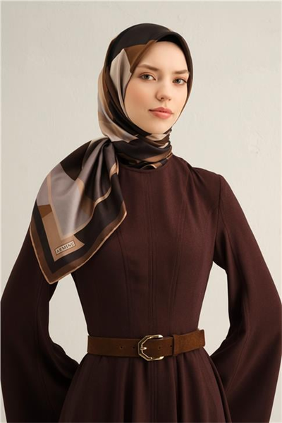 Armine Geometrik Desenli Saf İpek Sura Eşarp 9331D 59