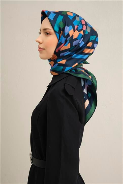 Armine Geometrik Desenli Saf İpek Sura Eşarp 9341D 58