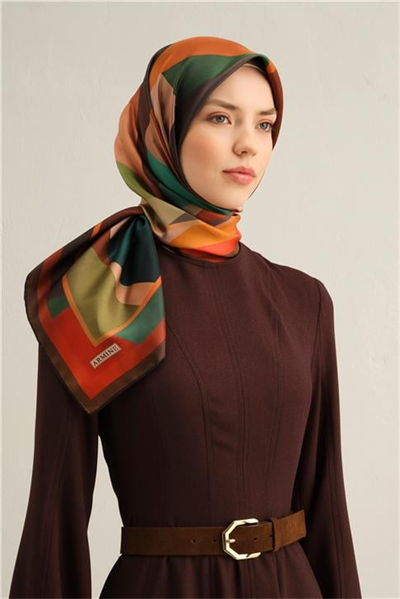 Armine Geometrik Desenli Saf İpek Sura Eşarp 9331D 83