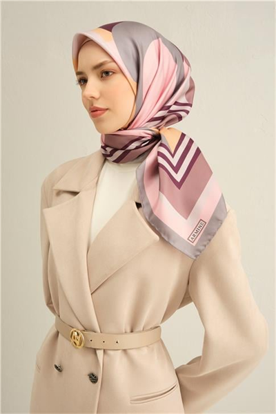 Armine Geometrik Desenli Saf İpek Sura Eşarp 9313D 83