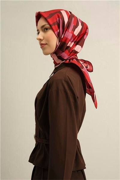 Armine Geometrik Desenli Saf İpek Sura Eşarp 9303D 83