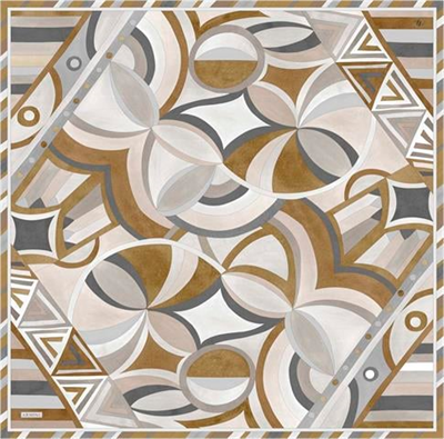 Armine Geometrik Desenli Saf İpek Sura Eşarp 9336D 83