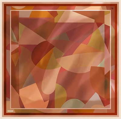 Armine Geometrik Desenli Saf İpek Twill Eşarp 9331D 33