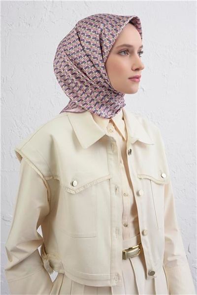 Armine Geometrik Desenli Saf İpek Twill Eşarp 9417D 37