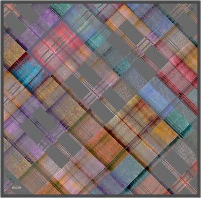 Armine Geometrik Desenli Saf İpek Twill Eşarp 9424D 06