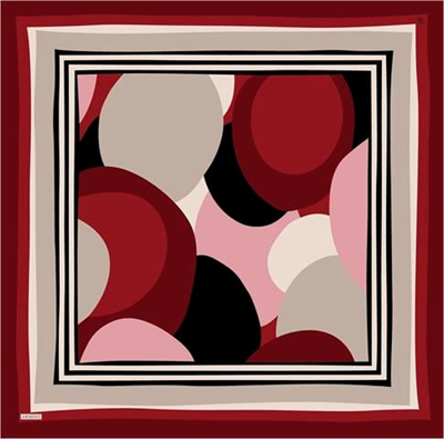 Armine Geometrik Desenli Saf İpek Twill Eşarp 9313D 07