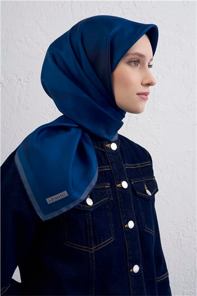 Armine Geometrik Desenli Saf İpek Twill Eşarp 9402D 83