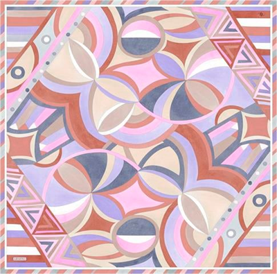 Armine Geometrik Desenli Saf İpek Twill Eşarp 9336D 35