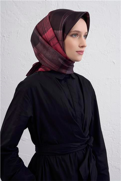 Armine Geometrik Desenli Saf İpek Twill Eşarp 9424D 82
