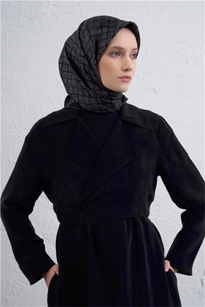 Armine Geometrik Desenli Saf İpek Twill Eşarp 9438D 55